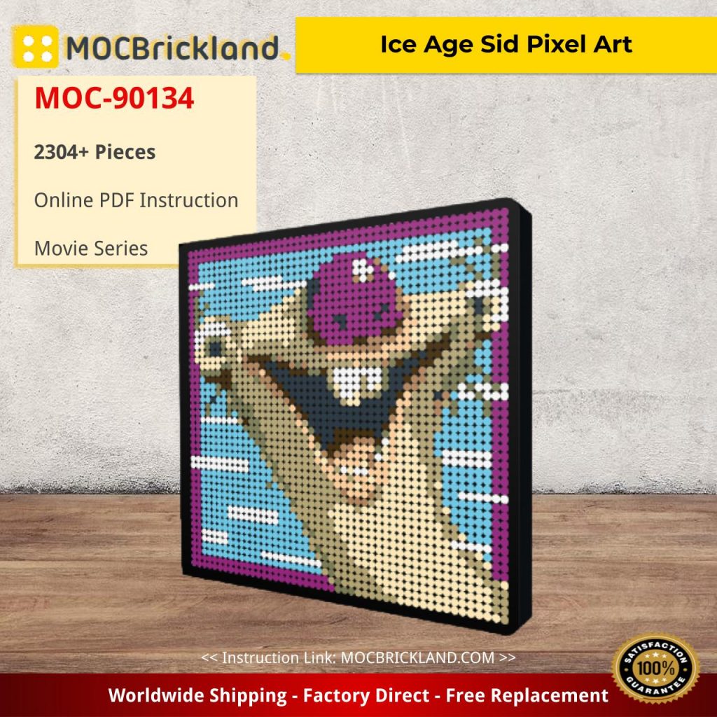 Ice Age Sid Pixel Art Movie MOC 90134 With 2304 Pieces MOC Brick Land