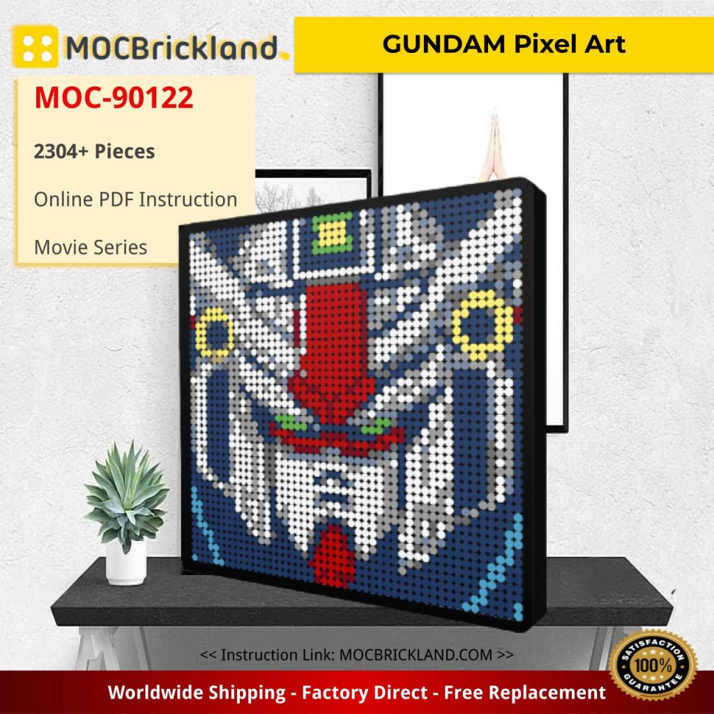 Gundam Pixel Art Movie Moc With Pieces Moc Brick Land