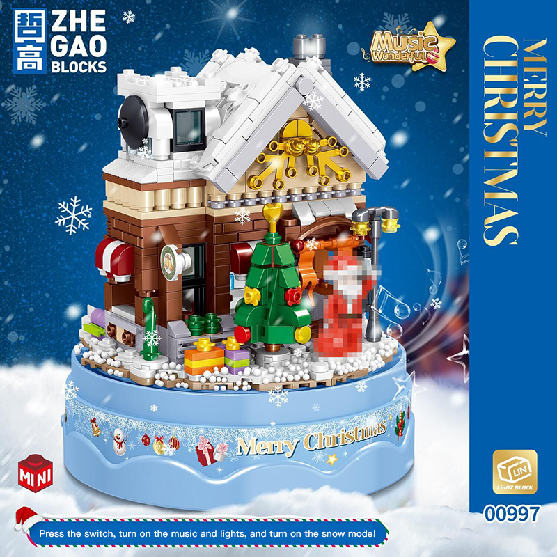  Christmas Snow Music Box ZheGao 00997 Creator With 800pcs