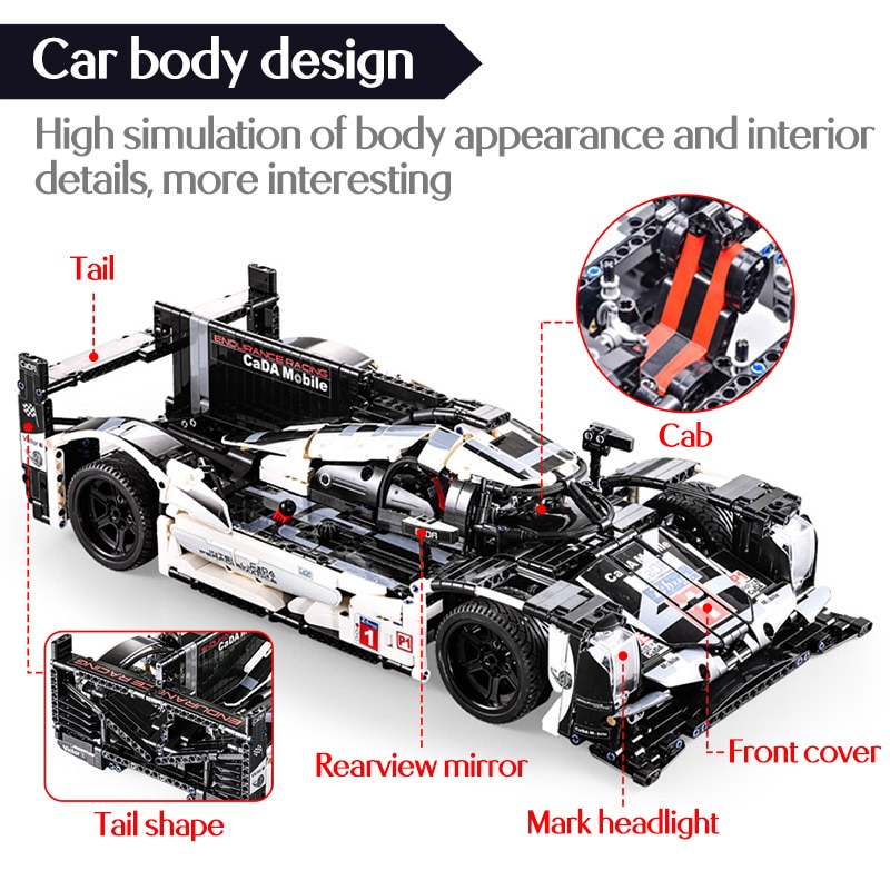 Porsche 919 Hybrid Sports-Car Technic CADA C61016 with 1589 pieces Porsche 919 Hybrid Sports-Car Technic CADA C61016 with 1589 pieces