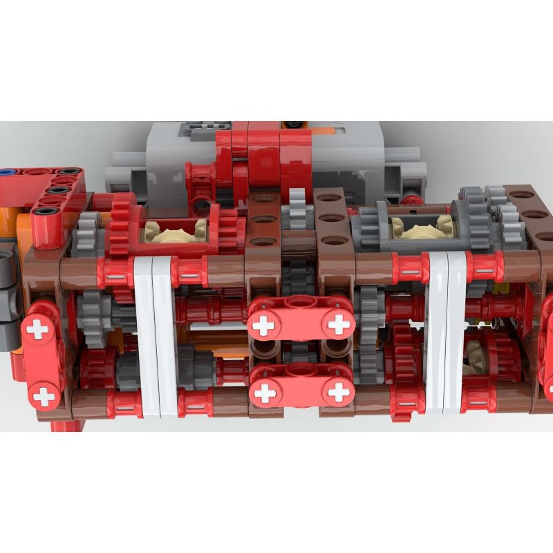 MOCBRICKLAND MOC-51409 8 Speed Geabox Using Just 2 Levers