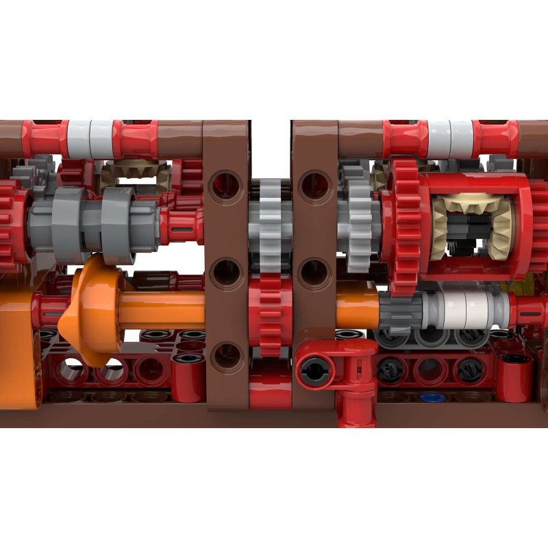 MOCBRICKLAND MOC-51409 8 Speed Geabox Using Just 2 Levers