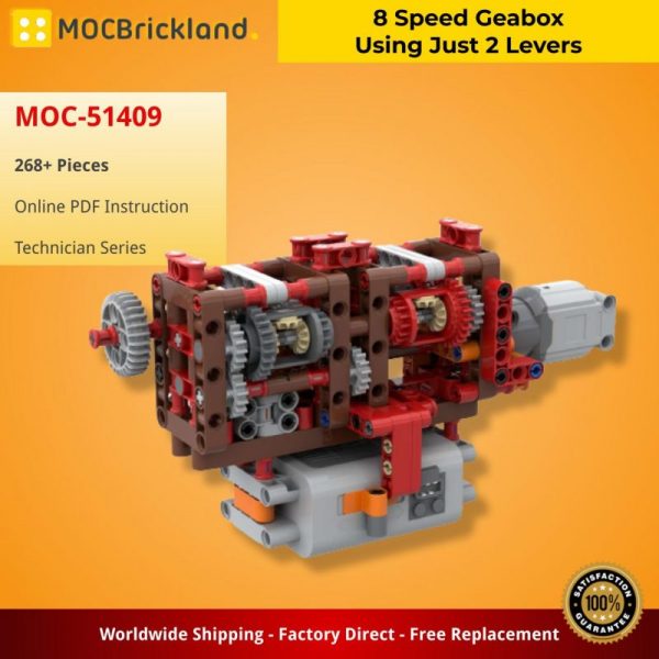 MOCBRICKLAND MOC-51409 8 Speed Geabox Using Just 2 Levers