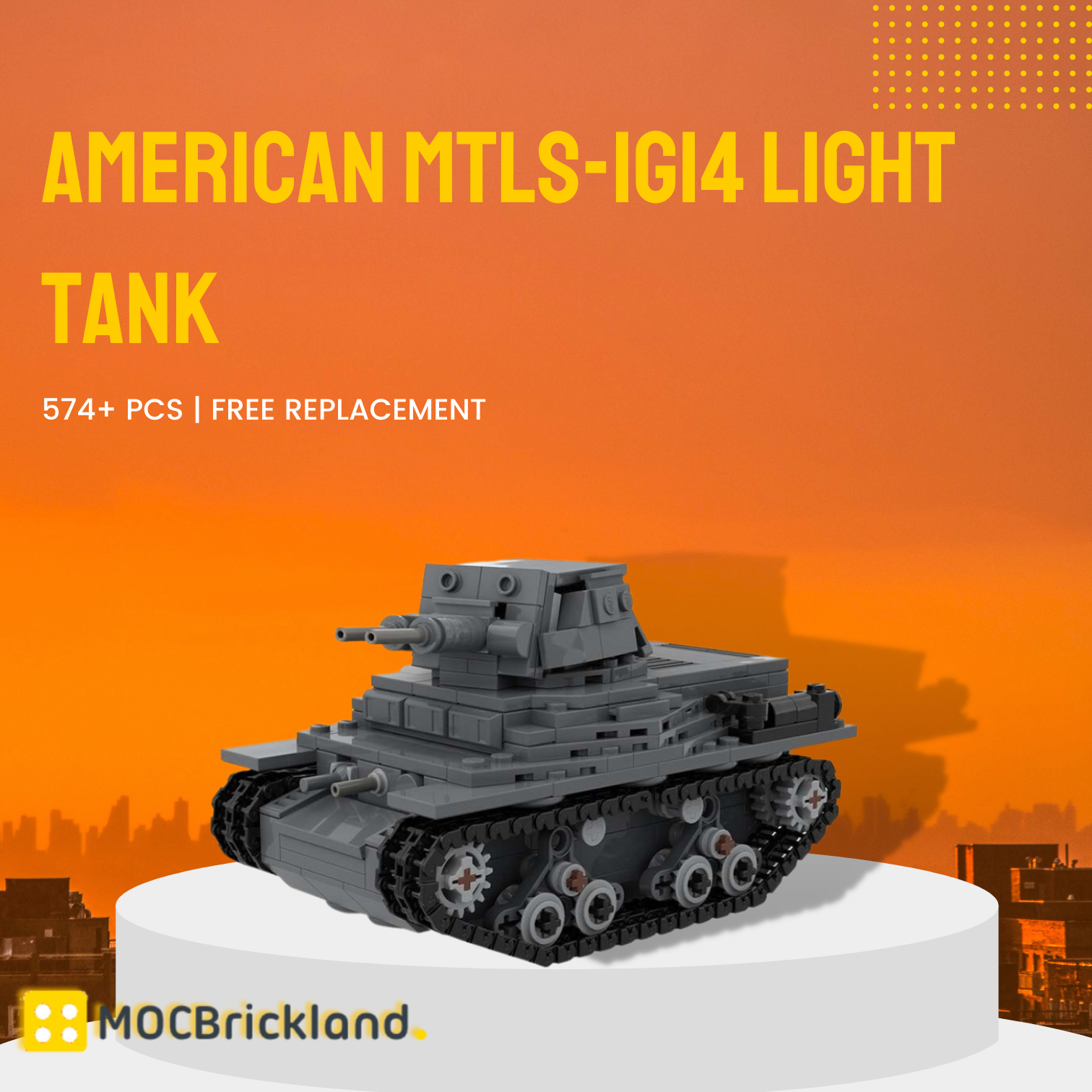 American MTLS-1G14 Light Tank MOC-89516 Military With 574PCS