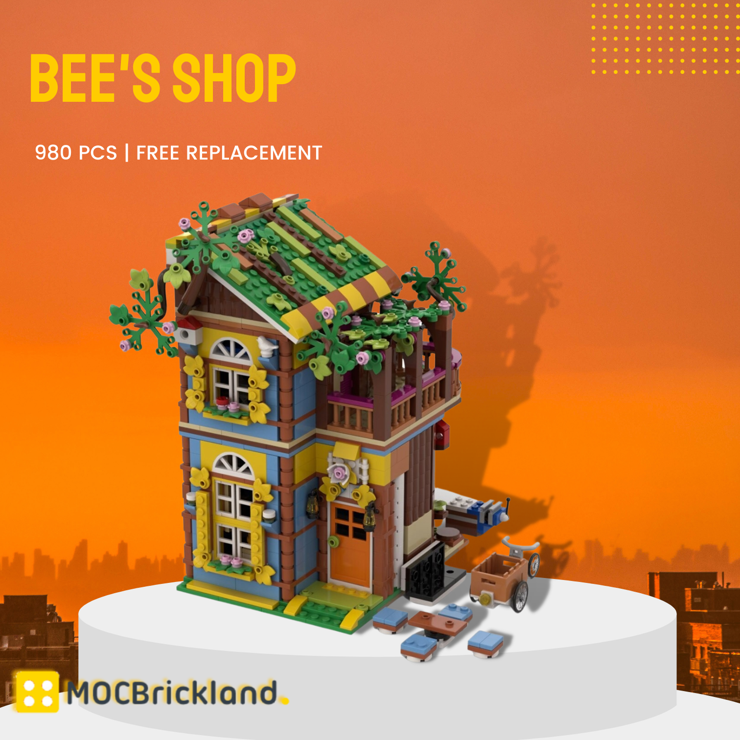 Bee'S Shop Street View MOC-102963 Modular Building With 980PCS