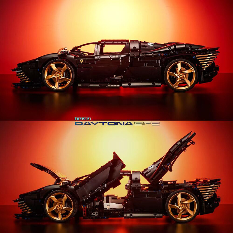 Black "Ferrari "Daytona SP3 Sports Car MOC-T006-2 Technic With 3778pcs 