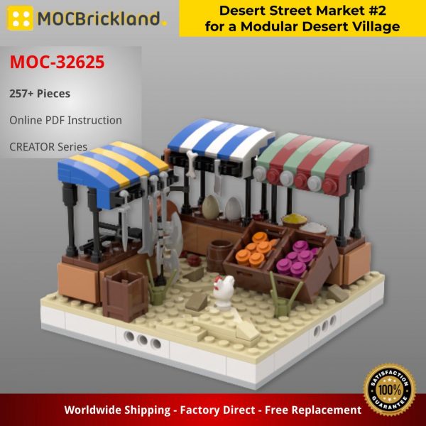 Desert Street Market #2 for a Modular Desert Village CREATOR MOC-32625 WITH 257 PIECES