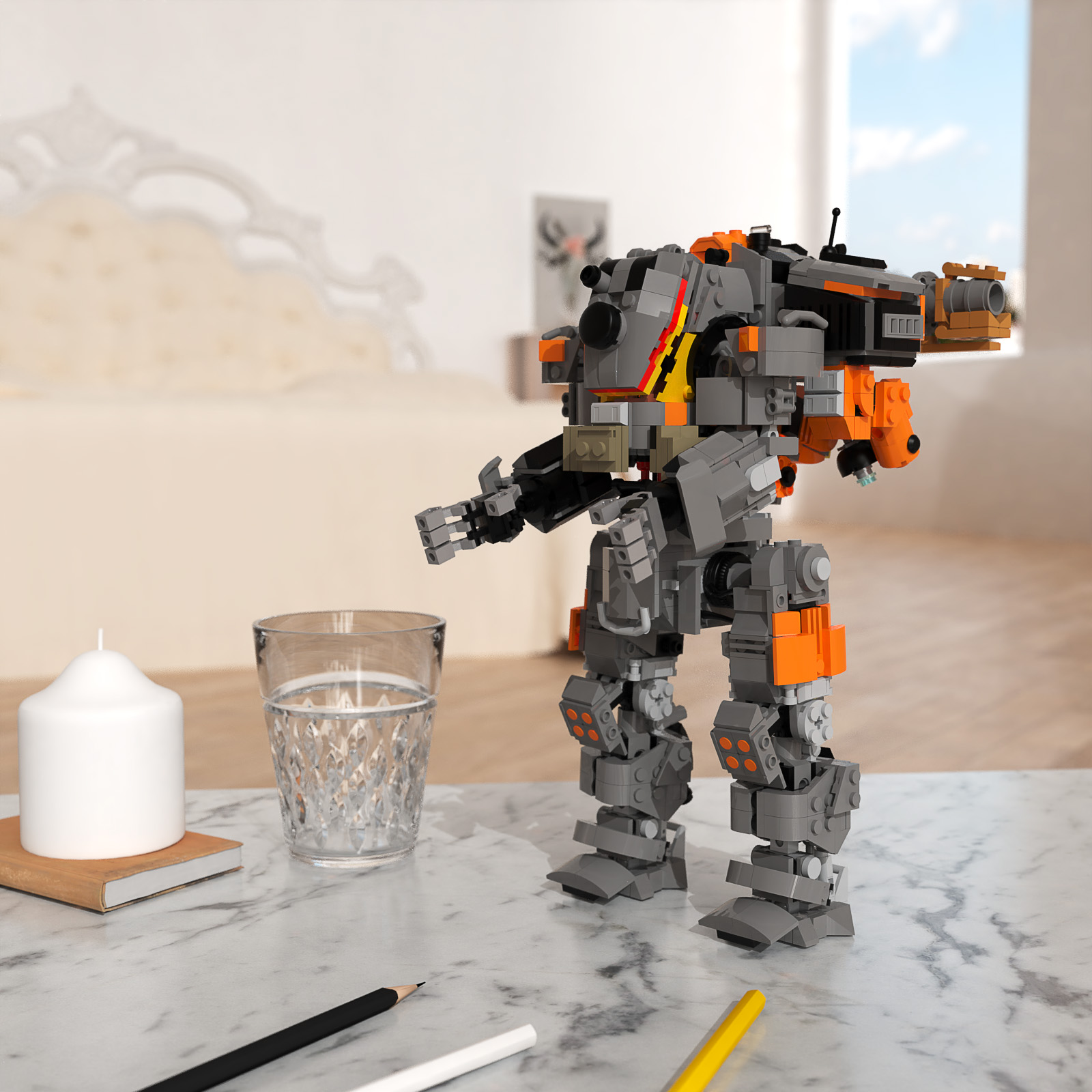 MOC High-Tech Titanfall 2 Kane's Scorch Titan Building Blocks Set Machine  Mecha Robot Bricks Model