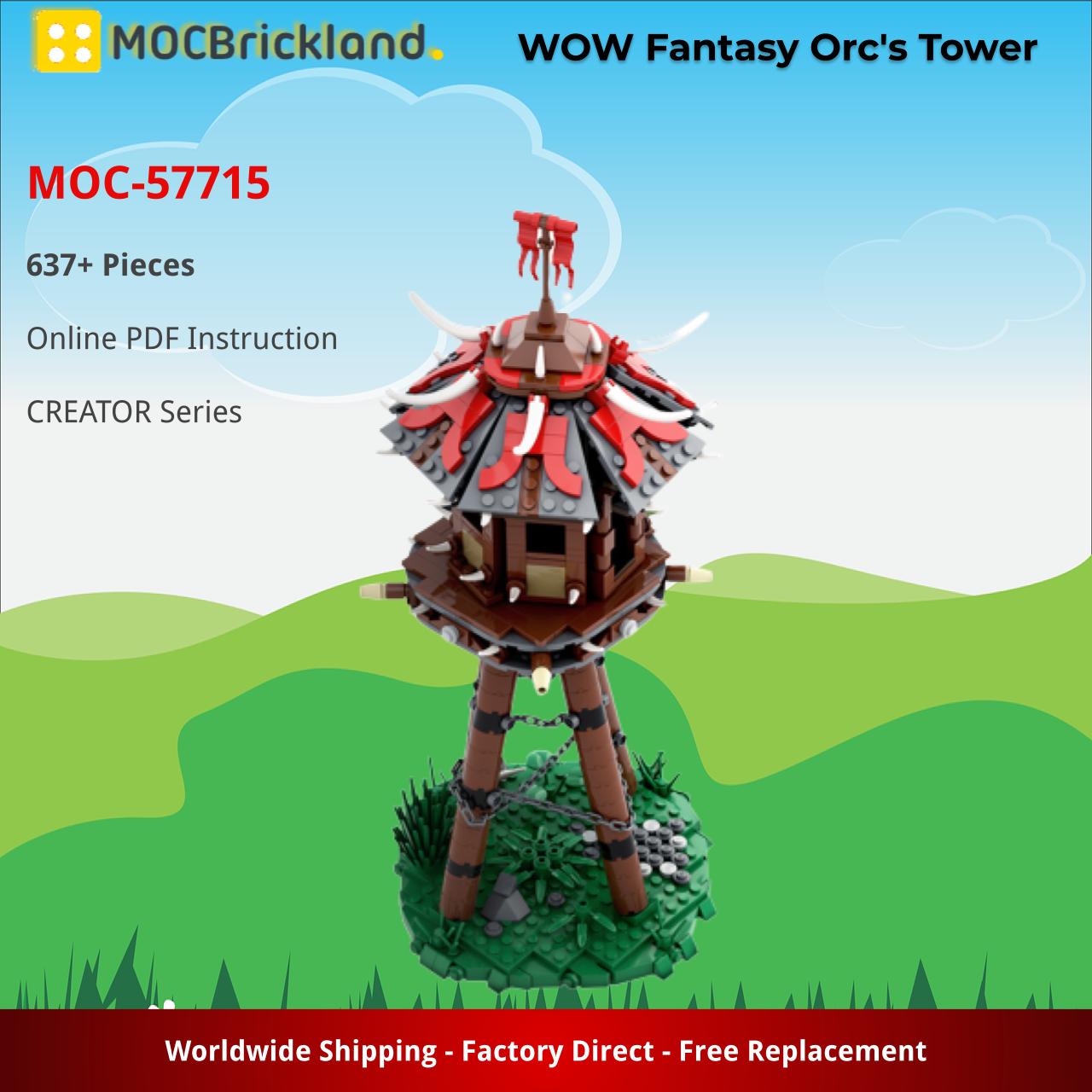 WOW Fantasy Orc’s Tower CREATOR MOC-57715 WITH 637 PIECES