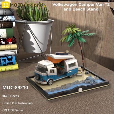 Volkswagen Camper Van T2 and Beach Stand CREATOR MOC-89210 WITH 962 PIECES