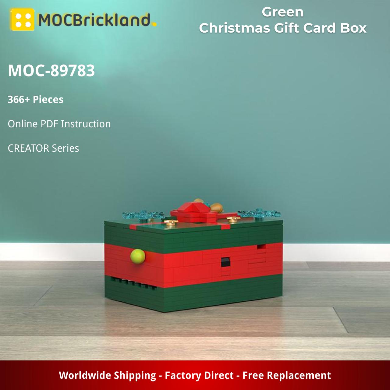 Green Christmas Gift Card Box CREATOR MOC-89783 with 366 pieces