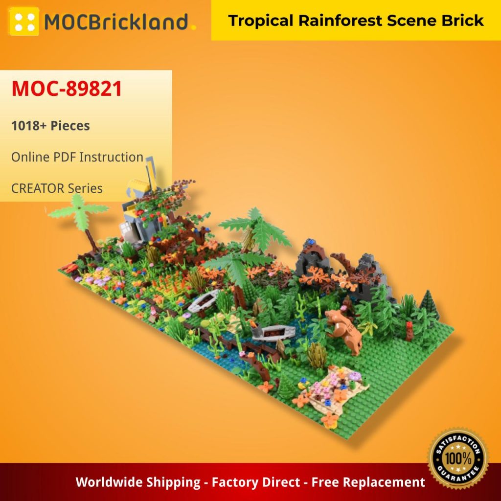 Tropical Rainforest Scene Brick Creator Moc 89821 With 1018 Pieces Moc Brick Land 