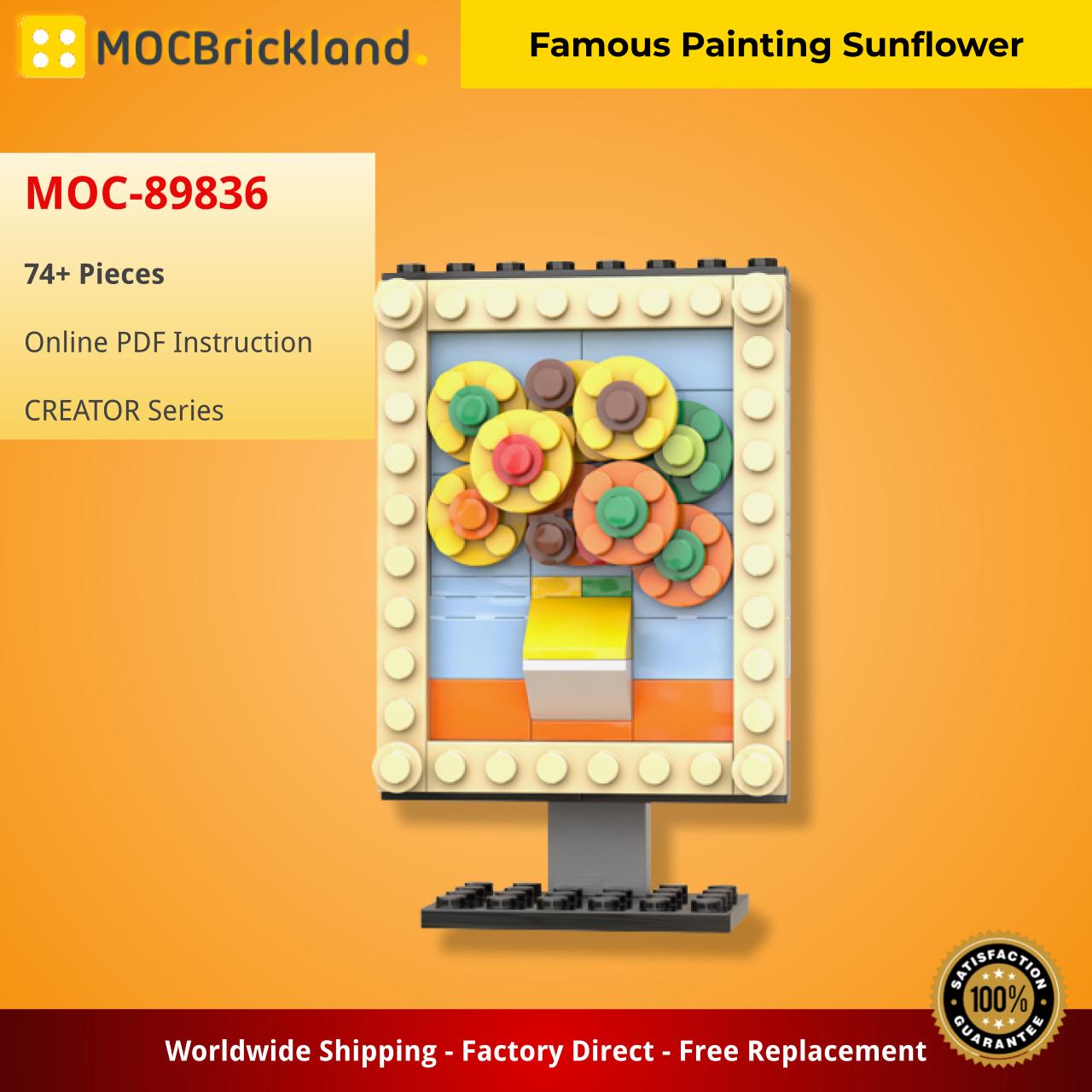 Famous Painting Sunflower CREATOR MOC-89836 WITH 74 PIECES