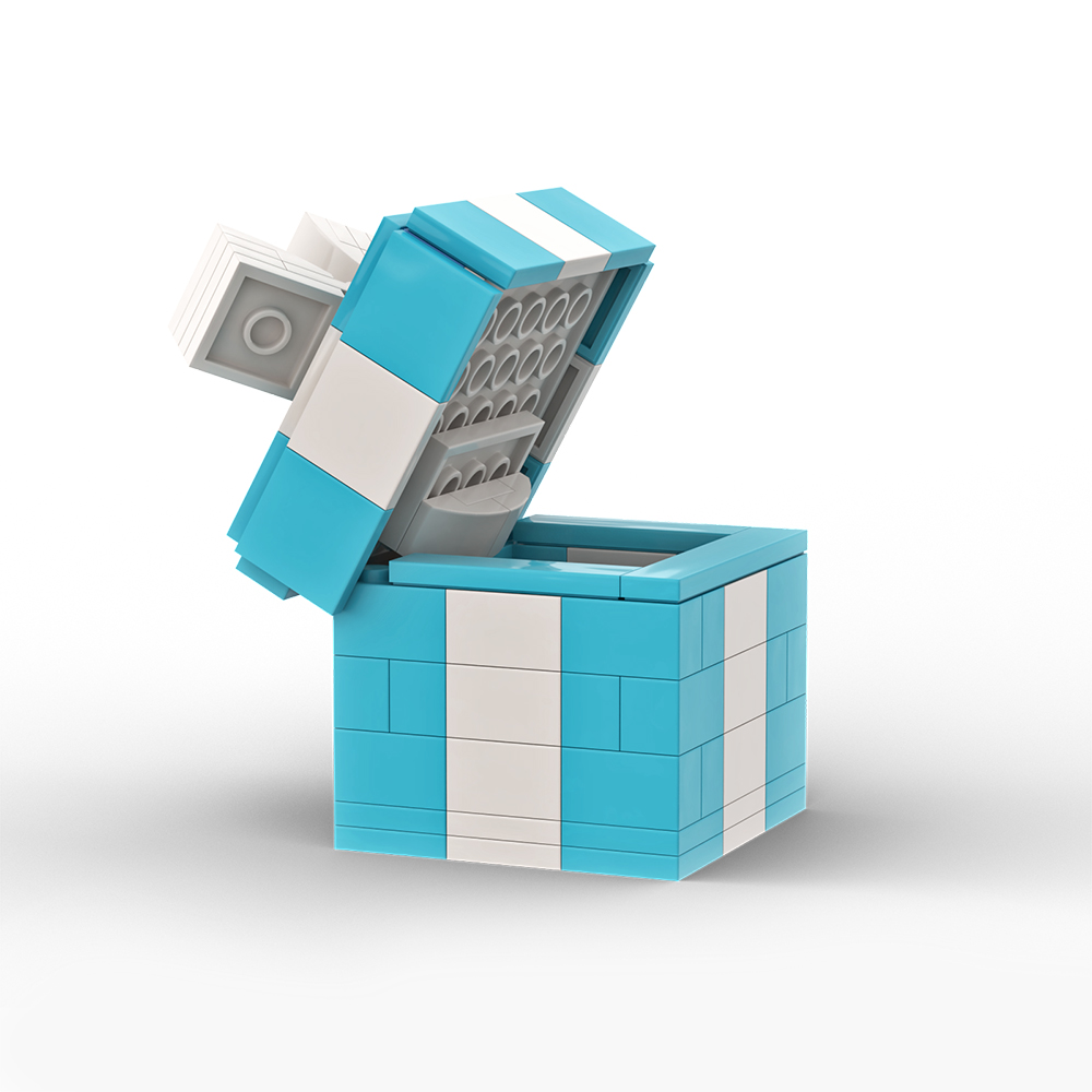 Exquisite Small Gift Box Clamshell Green White CREATOR MOC-89838 WITH 116 PIECES Exquisite Small Gift Box Clamshell Green White CREATOR MOC-89838 WITH 116 PIECES