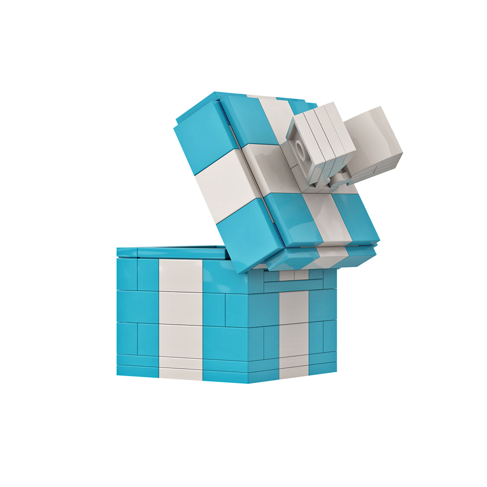 Exquisite Small Gift Box Clamshell Green White CREATOR MOC-89838 WITH 116 PIECES Exquisite Small Gift Box Clamshell Green White CREATOR MOC-89838 WITH 116 PIECES