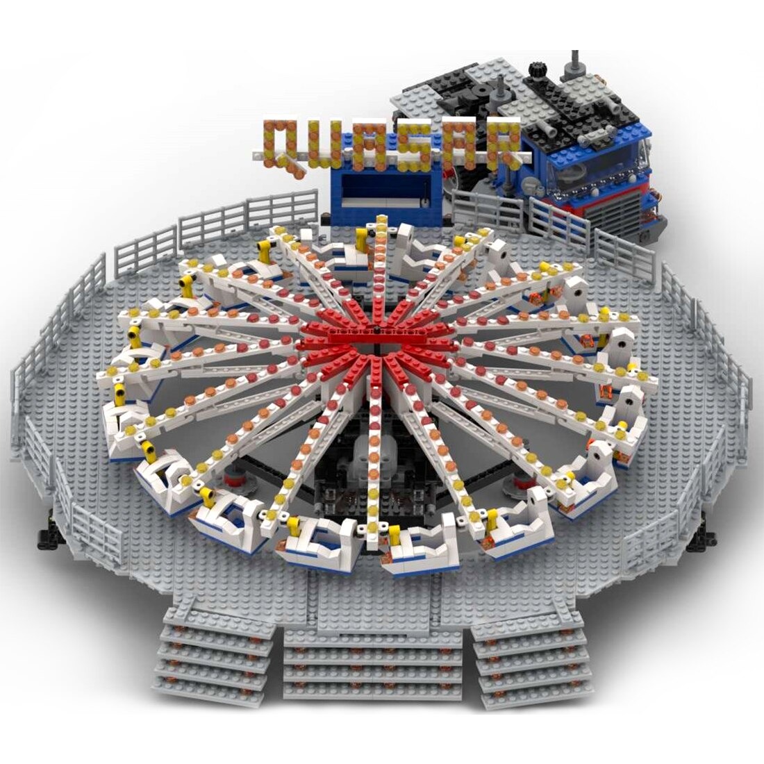 Quasar Fairground Ride CREATOR MOC-91225 by Gdale WITH 2609 PIECES