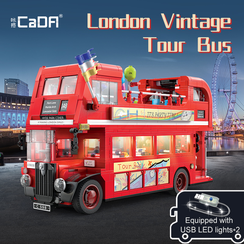 London Retro Tour Bus CaDa C59008 Technic with 1770 Pieces