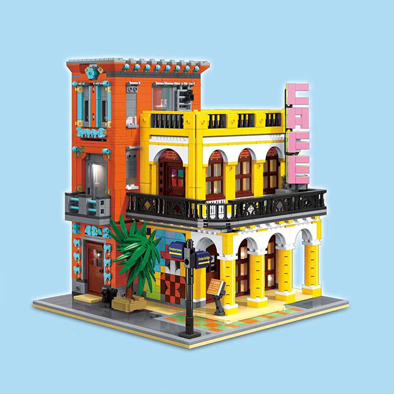 Cafe Havana Shining ZHEGAO DZ6020 Modular Building With 3158pcs MOC   Cafe Havana Shining ZHEGAO DZ6020 3 