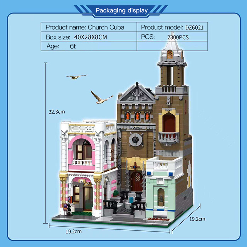 Church Of Cuba ZHEGAO DZ6021 Modular Building With 2300 Pieces