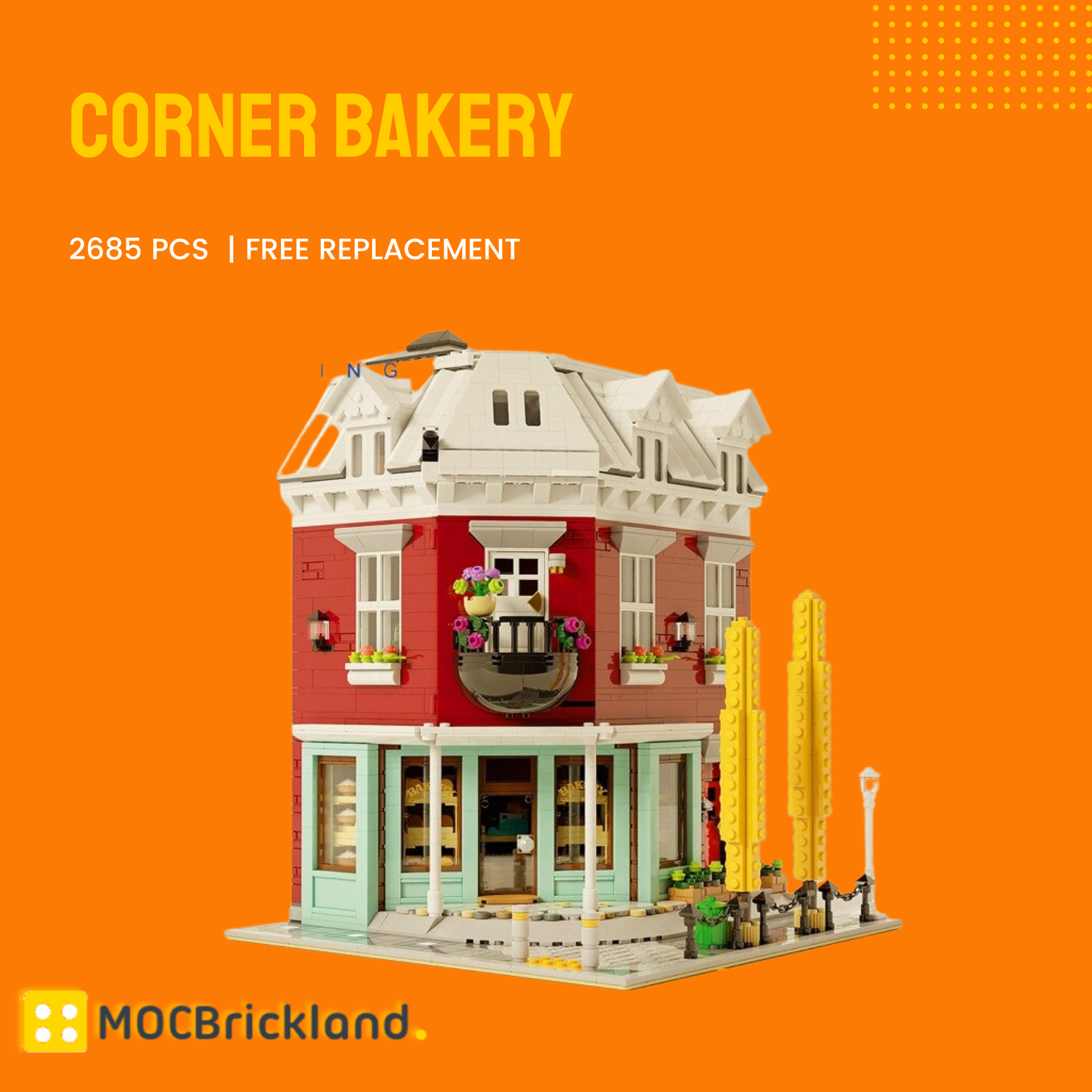 Corner Bakery MOC-104807 Modular Building With 2685 Pieces