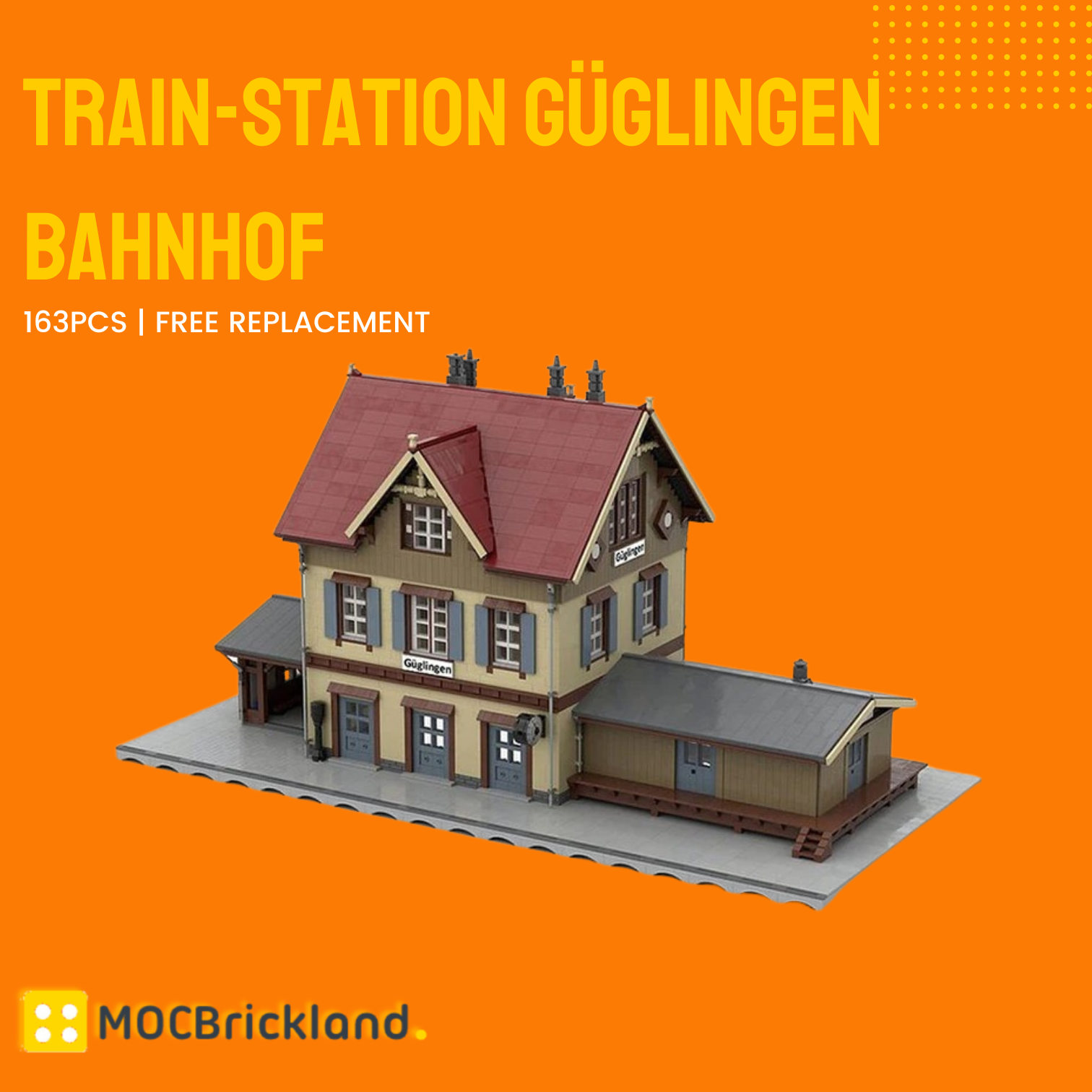 Train-Station Güglingen Bahnhof MOC-78951 Modular Buildings With 6109 Pieces