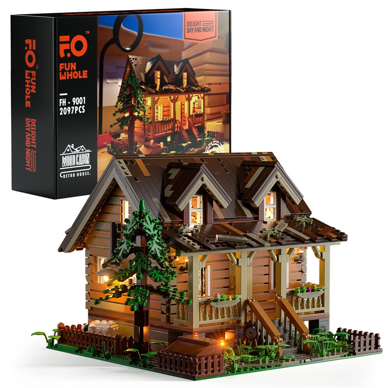 Modular Building FUNWHOLE FH9001 Wood Cabin with Light parts