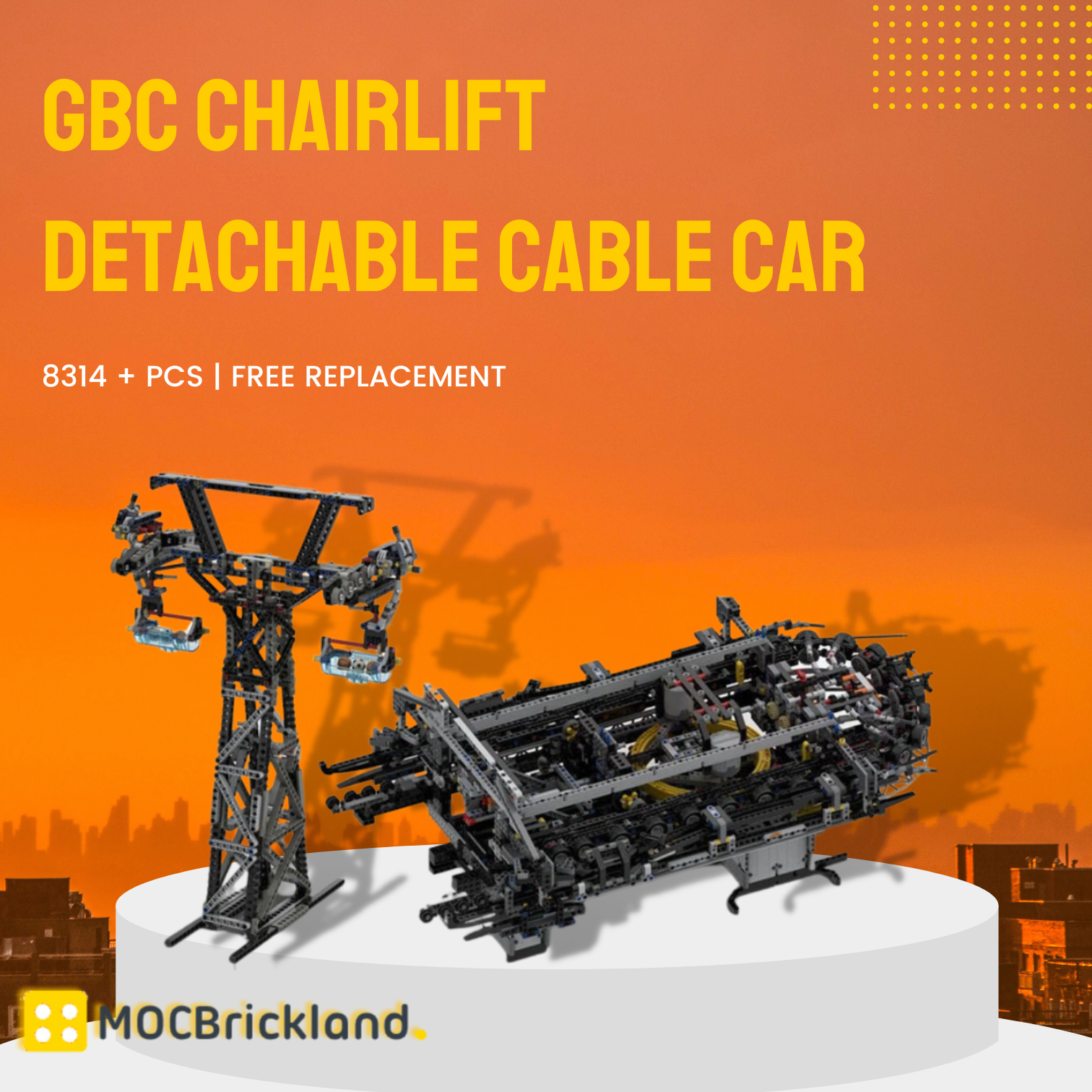 GBC Chairlift Detachable Cable Car MOC-59230 Technic With 8314 Pieces