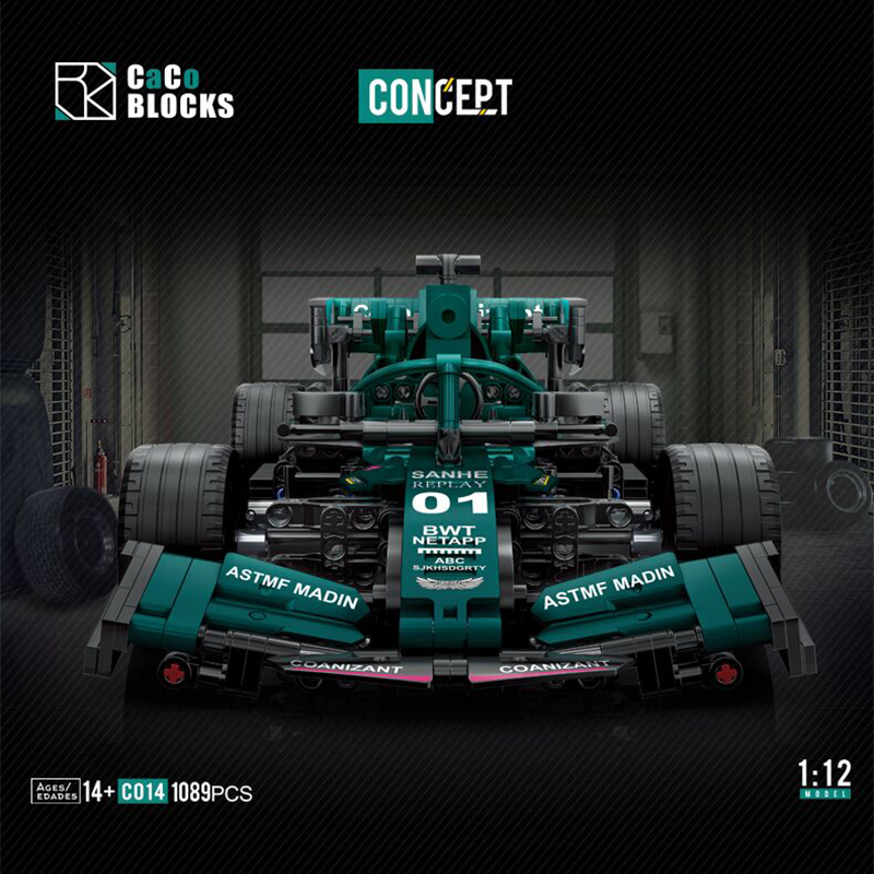 Green - Formula 1 Racing Car CaCo C014 Technic with 1089 Pieces