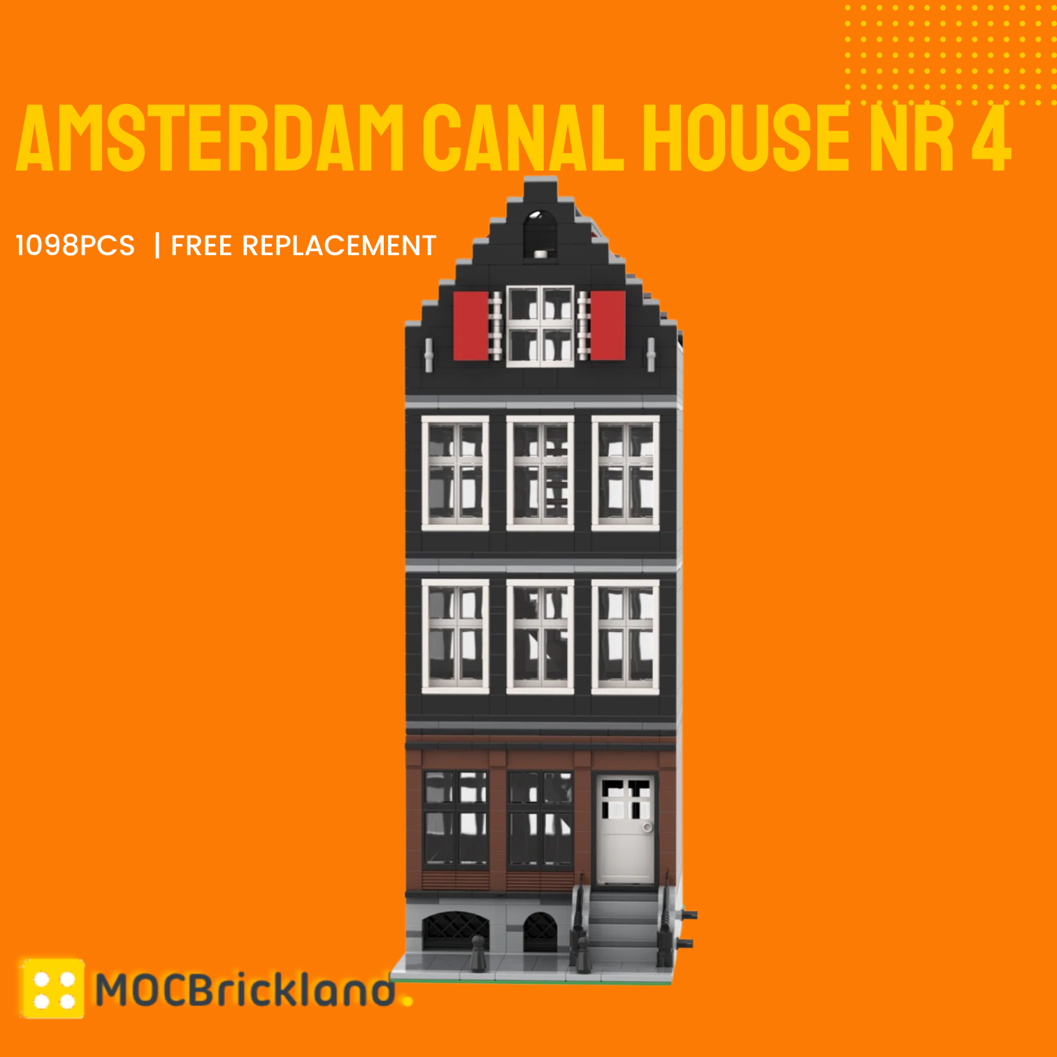 Amsterdam Canal House Nr 4 MOC-51061 Modular Building With 1098pcs