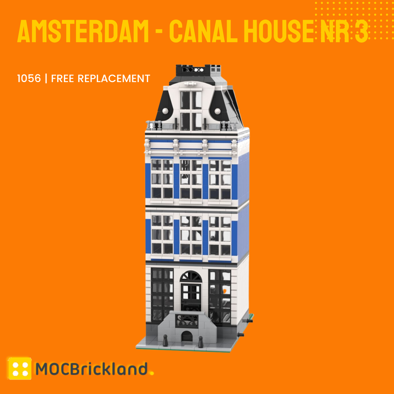 Amsterdam - Canal House Nr 3 MOC-48643 Modular Building With 1056 Pieces