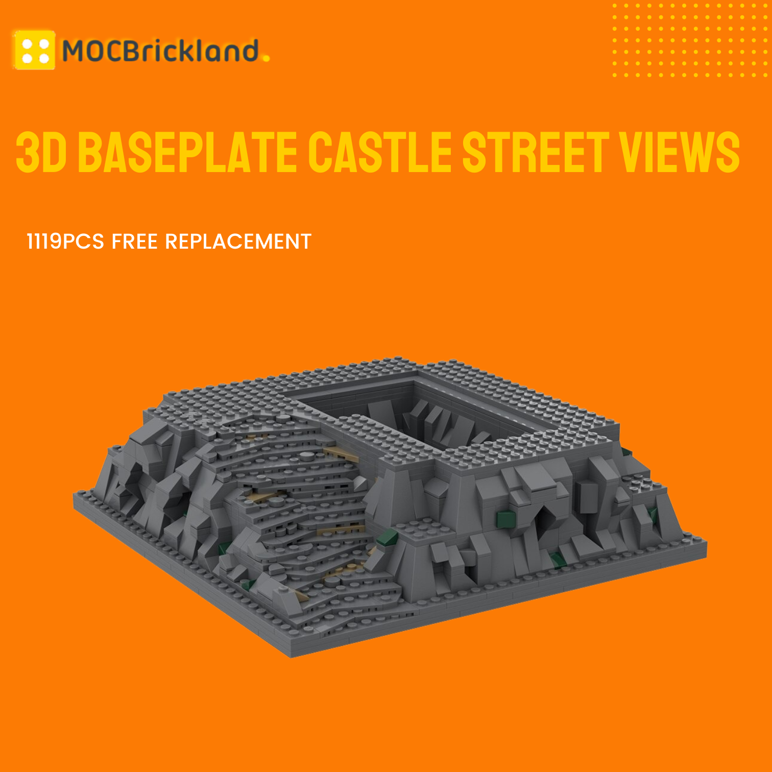 3D Baseplate Castle Street Views MOC-95993 Creator With 1119pcs