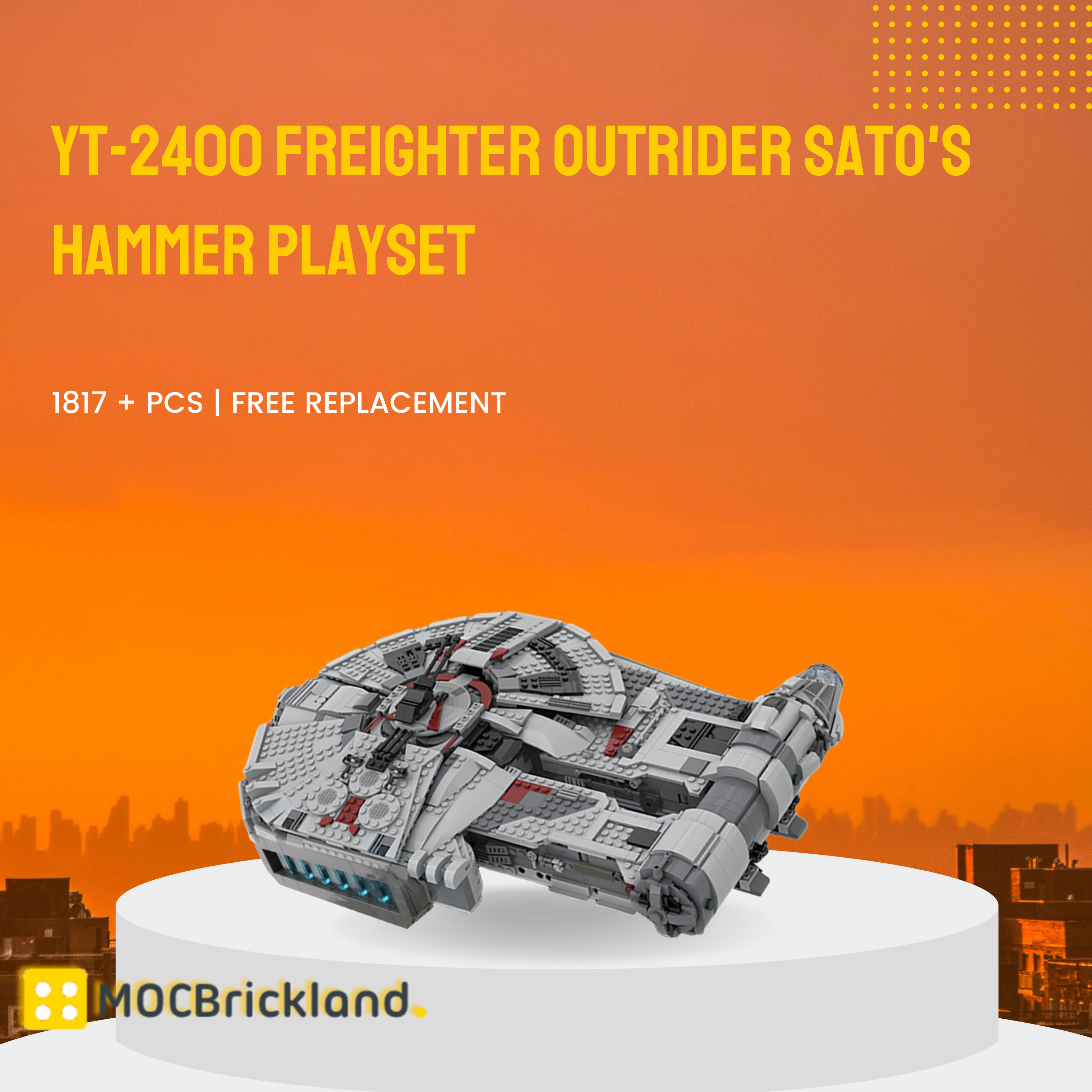 YT-2400 Freighter Outrider Sato's Hammer Playset MOC-97338 Movie With 1817 Pieces