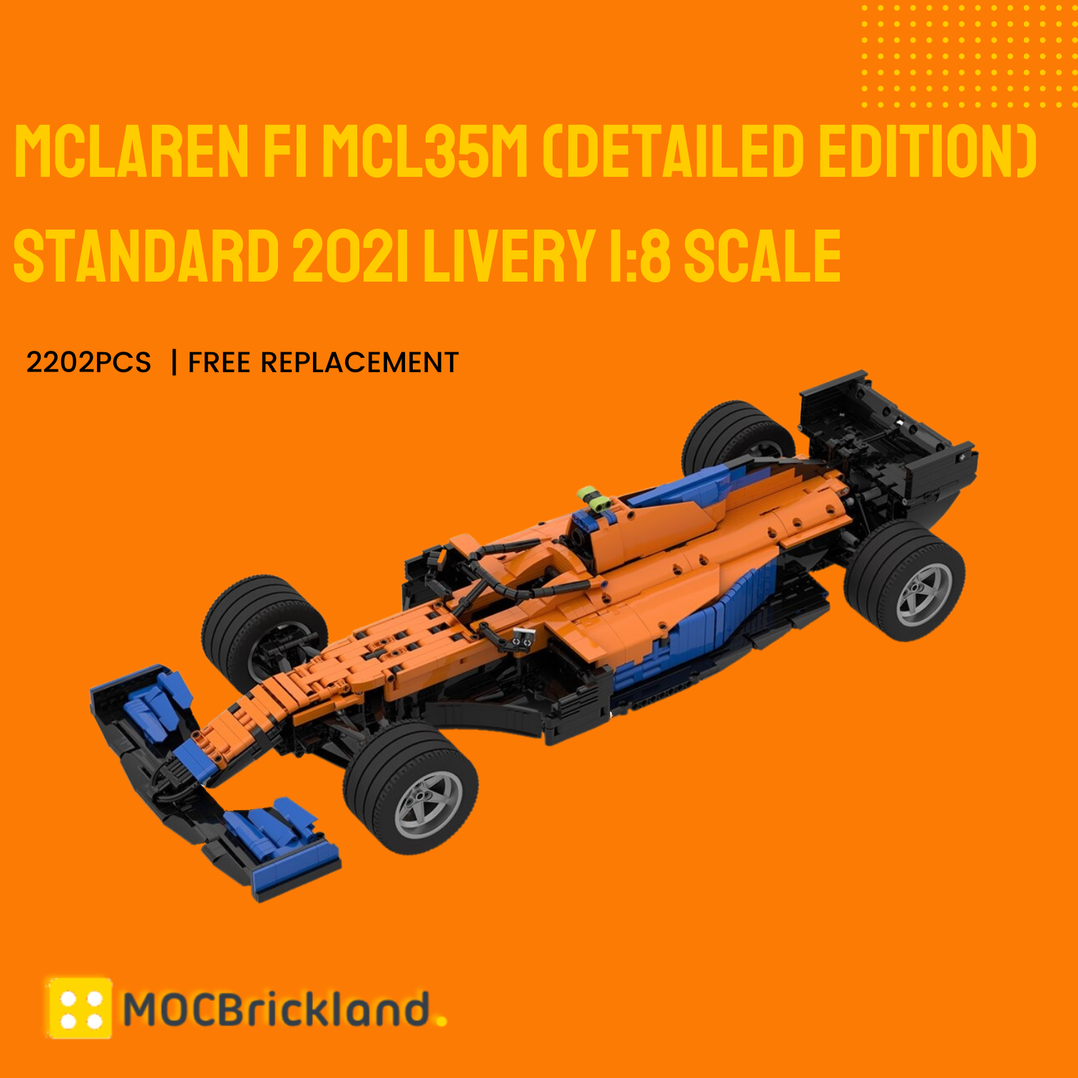 McLaren F1 MCL35M (Detailed Edition) Standard 2021 Livery 1:8 Scale MOC-86175 Technic With 2202pcs