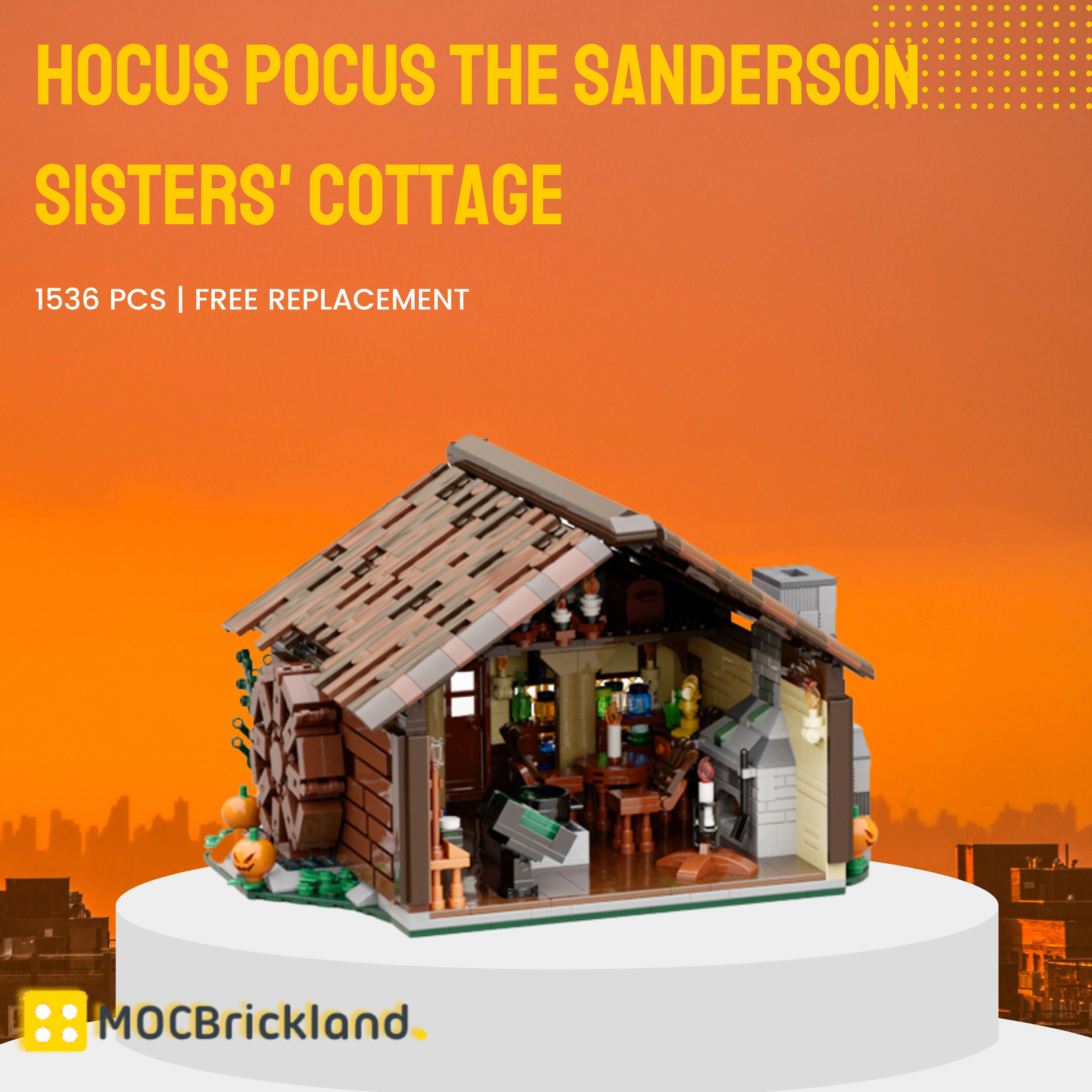 Hocus Pocus The Sanderson Sisters' Cottage MOC-89577 Movie With 1536 Pieces