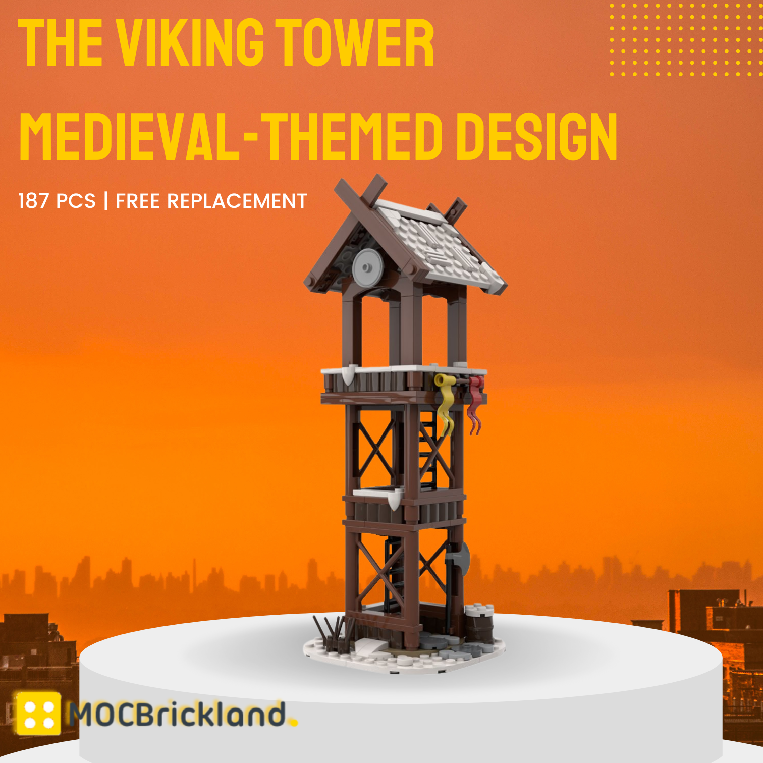 The Viking Tower Medieval Themed Design MOC-95891 Modular Building With 187 Pieces