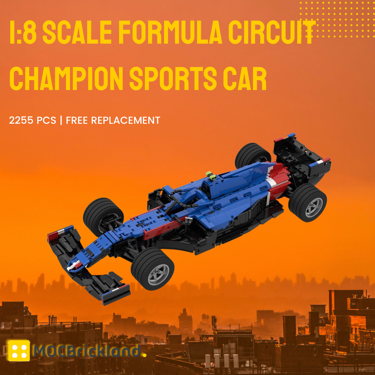 1:8 Scale Formula Circuit Champion Sports Car MOC-87359 Technic With 2255pcs