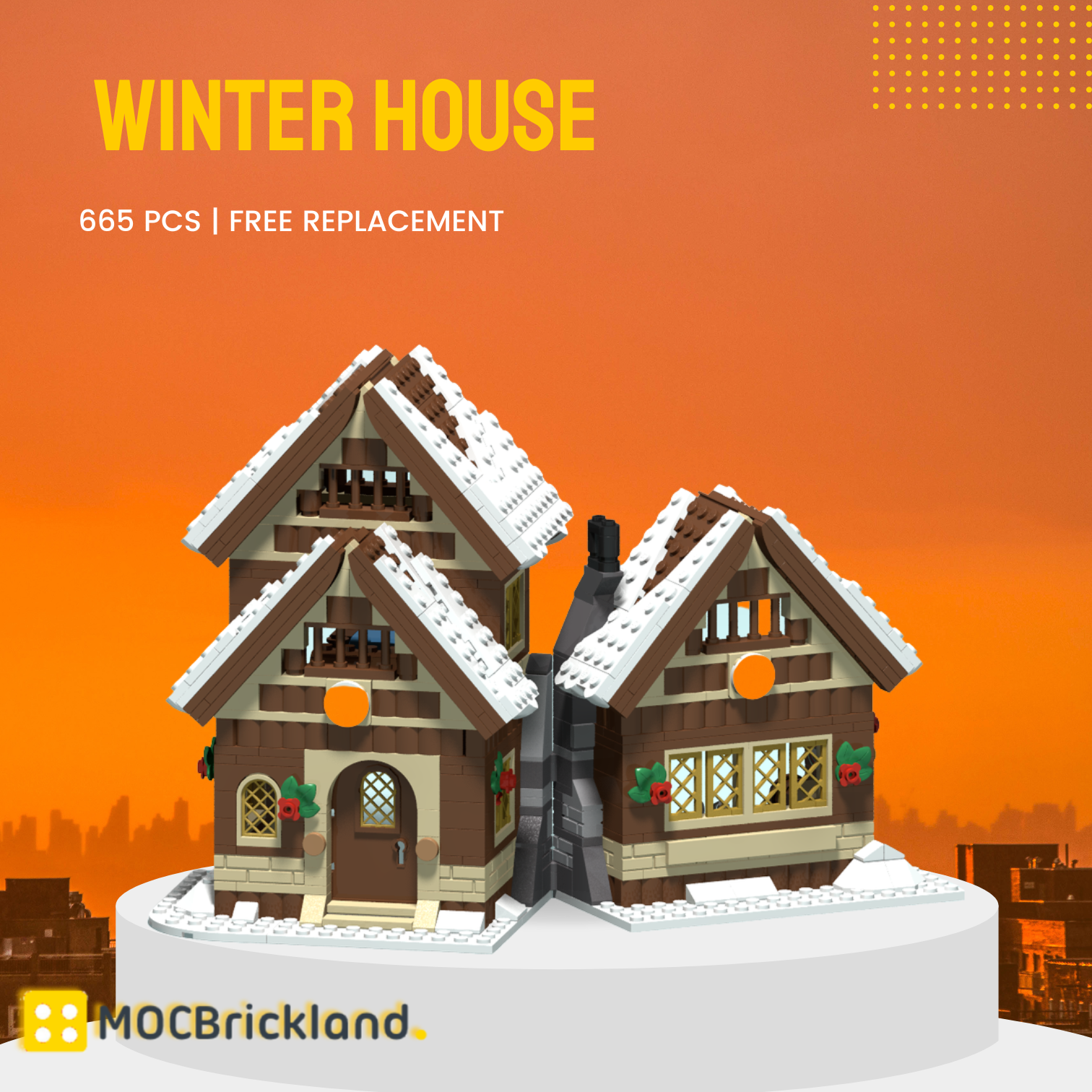 Winter House MOC-47615 Creator With 665 Pieces