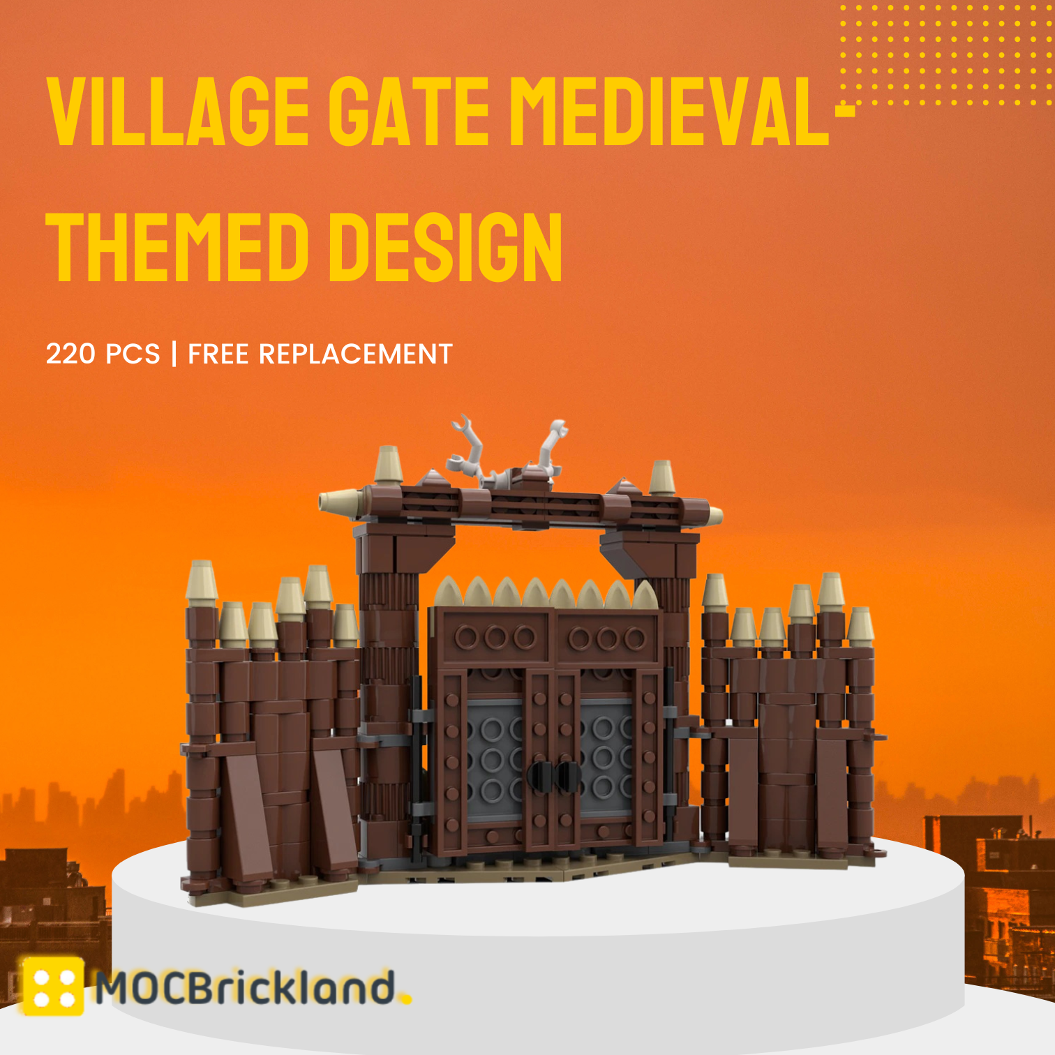 Village Gate Medieval Themed Design MOC-103656 Modular Building With 220 Pieces