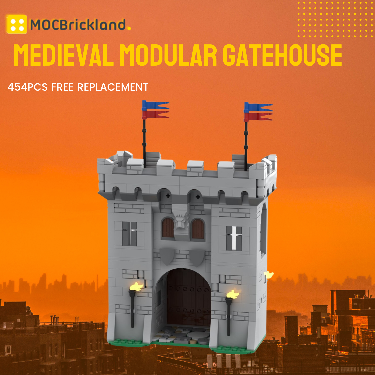 Medieval Modular Gatehouse MOC-77977 Modular Building With 454PCS 