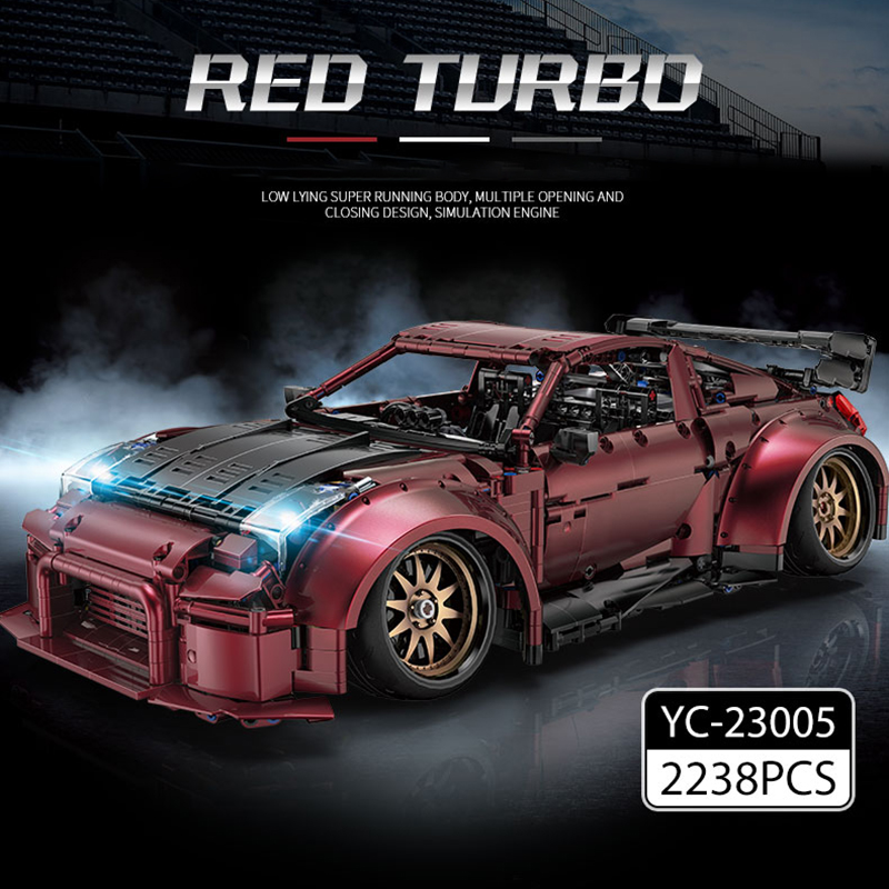Red Turbo Car Happy Build YC-23005 Technic with 2238 Pieces