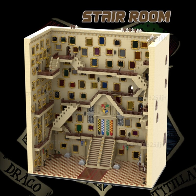 Hogwart's Stair Room MOC-91986 Modular Building With 17829 Pieces