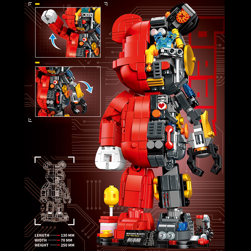 Red Bear LEYI 78002 Creator with 852 Pieces