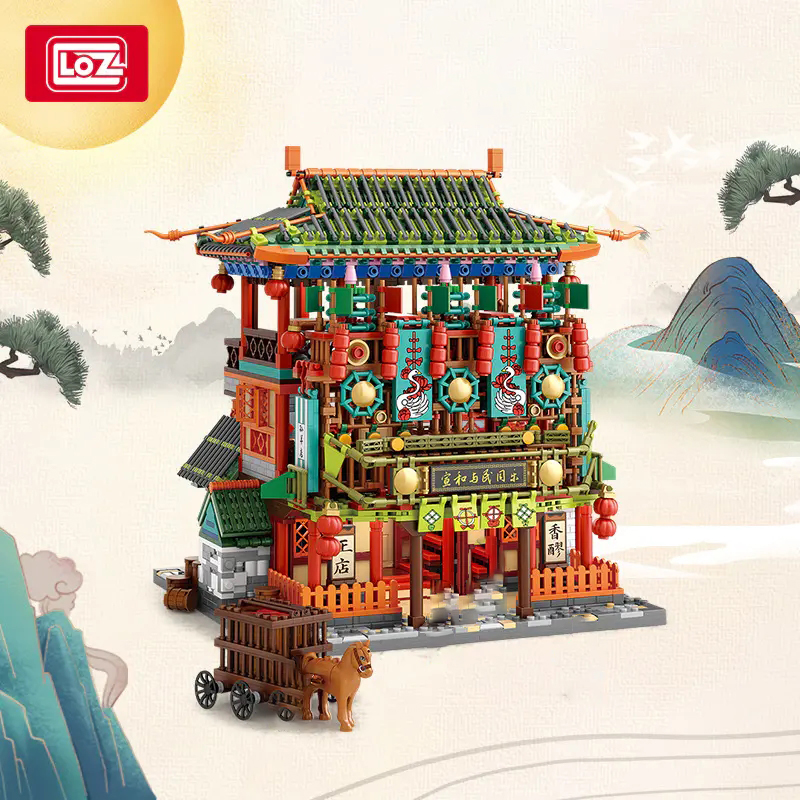 Chinese Riverside Scene During Qingming Festival LOZ 1056 Modular Building With 2837 Pieces
