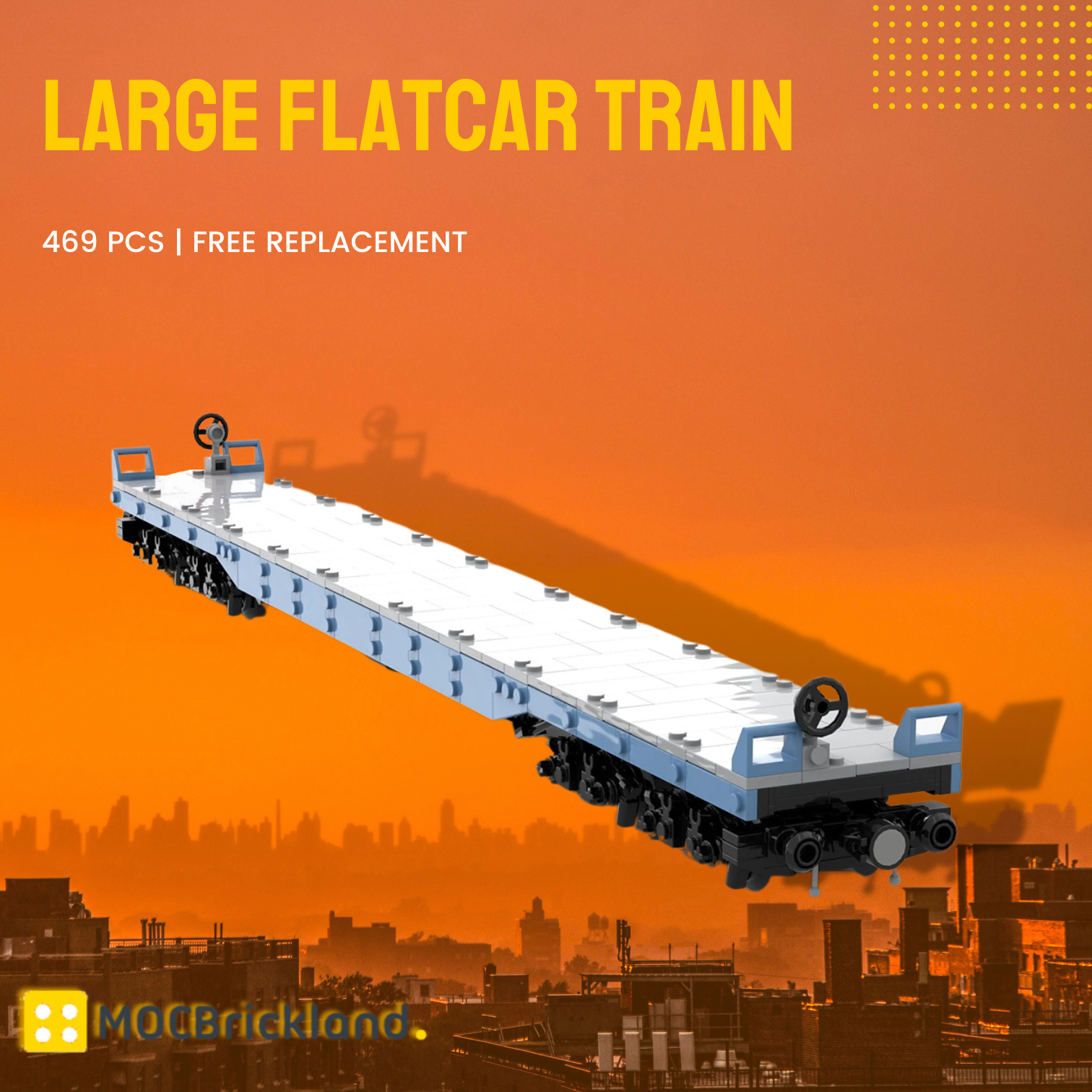 Large Flatcar Train MOC-52155 Technic With 469PCS