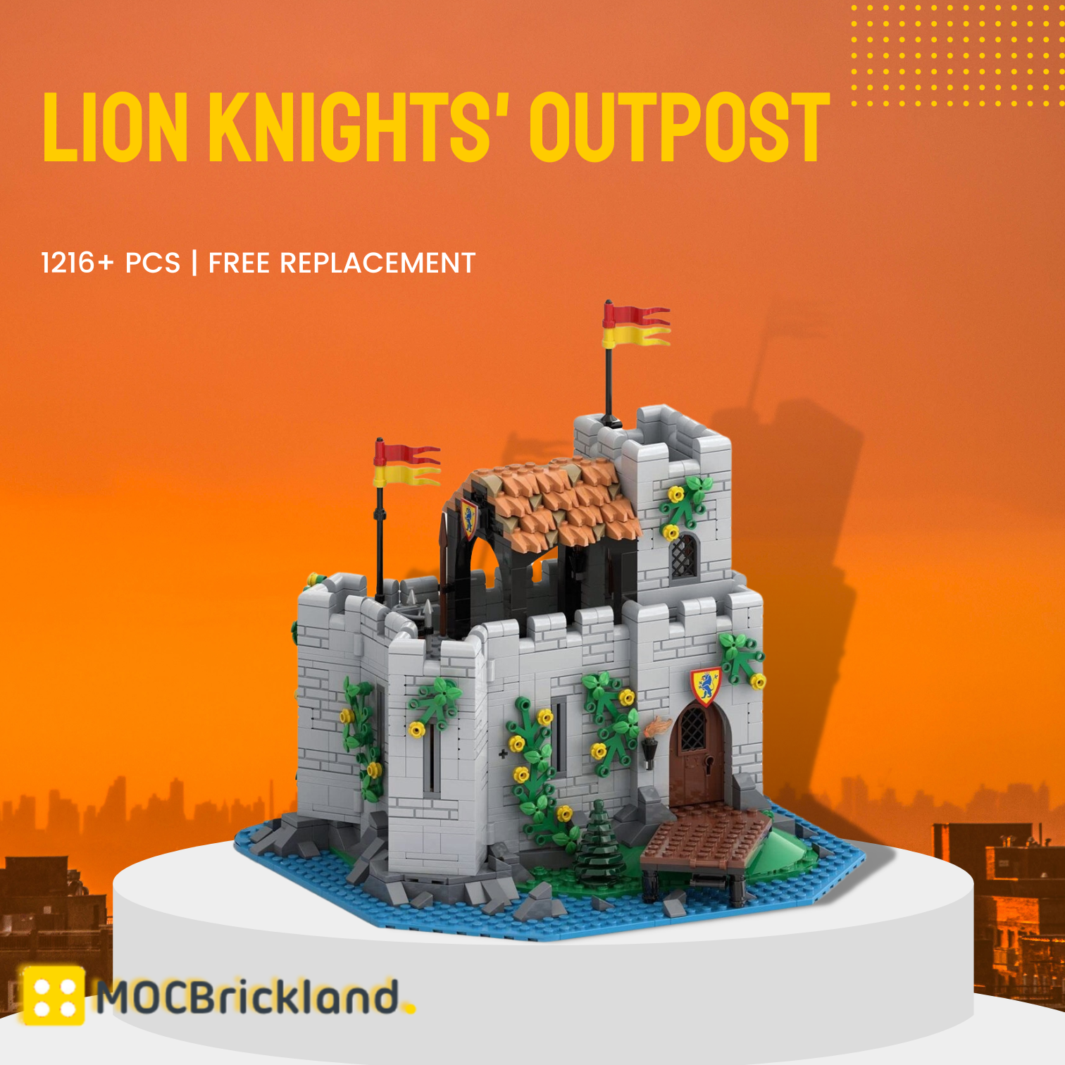 Lion Knights' Outpost MOC-128617 Modular Building With 1216PCS