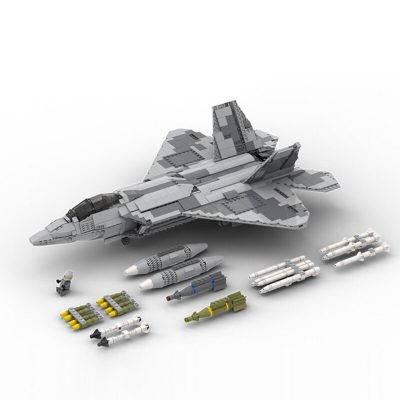 F-22 Raptor 1:34 Minifig Scale MILITARY MOC-35918 by DarthDesigner with 1656 pieces