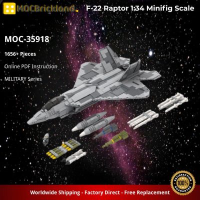 F-22 Raptor 1:34 Minifig Scale MILITARY MOC-35918 by DarthDesigner with 1656 pieces