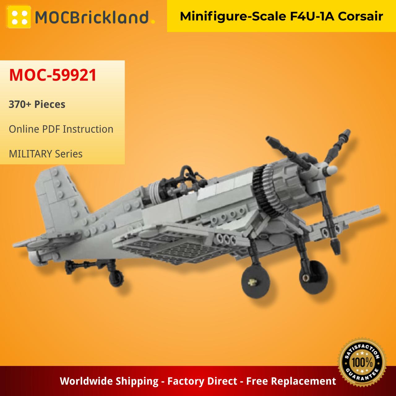 Minifigure-Scale F4U-1A Corsair MILITARY MOC-59921 by Rothana LEGO Engineering with 370 pieces