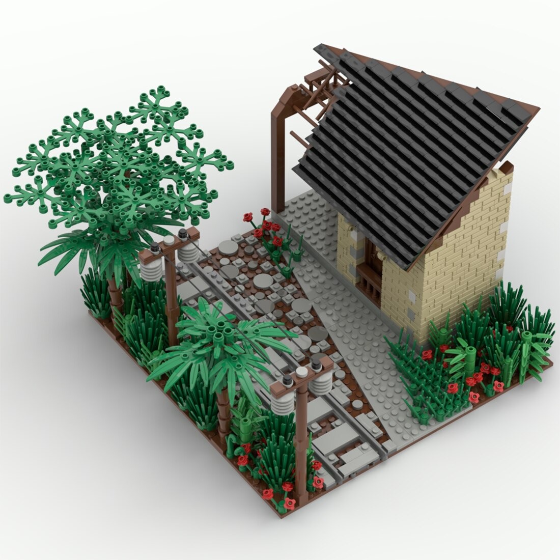 World War II Village Ruins MILITARY MOC-89787 WITH 804 PIECES World War II Village Ruins MILITARY MOC-89787 WITH 804 PIECES