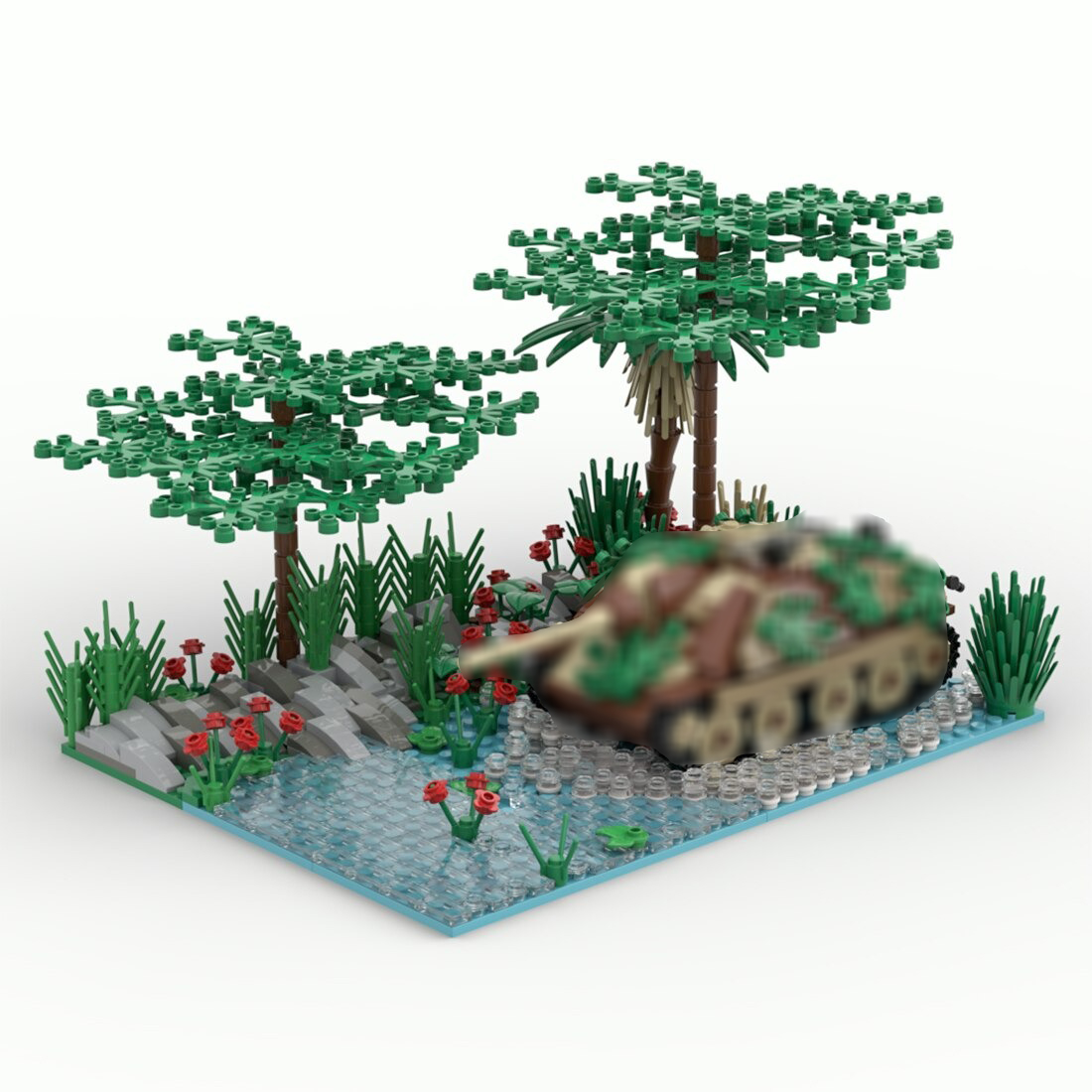 World War II Village Ruins MILITARY MOC-89788 WITH 619 PIECES World War II Village Ruins MILITARY MOC-89788 WITH 619 PIECES